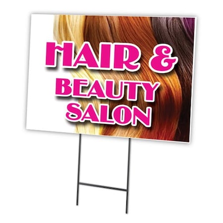 Signmission Hair & Beauty Salon Yard & Stake outdoor plastic coroplast window, C-1216-DS-Hair & Beauty Salon C-1216-DS-Hair & Beauty Salon